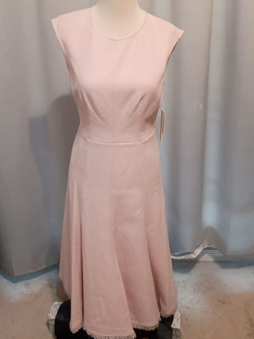 Eliza J Blush Pink Cap-Sleeve Midi Dress